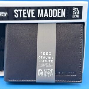 Steve Madden Dark Brown Leather Wallet